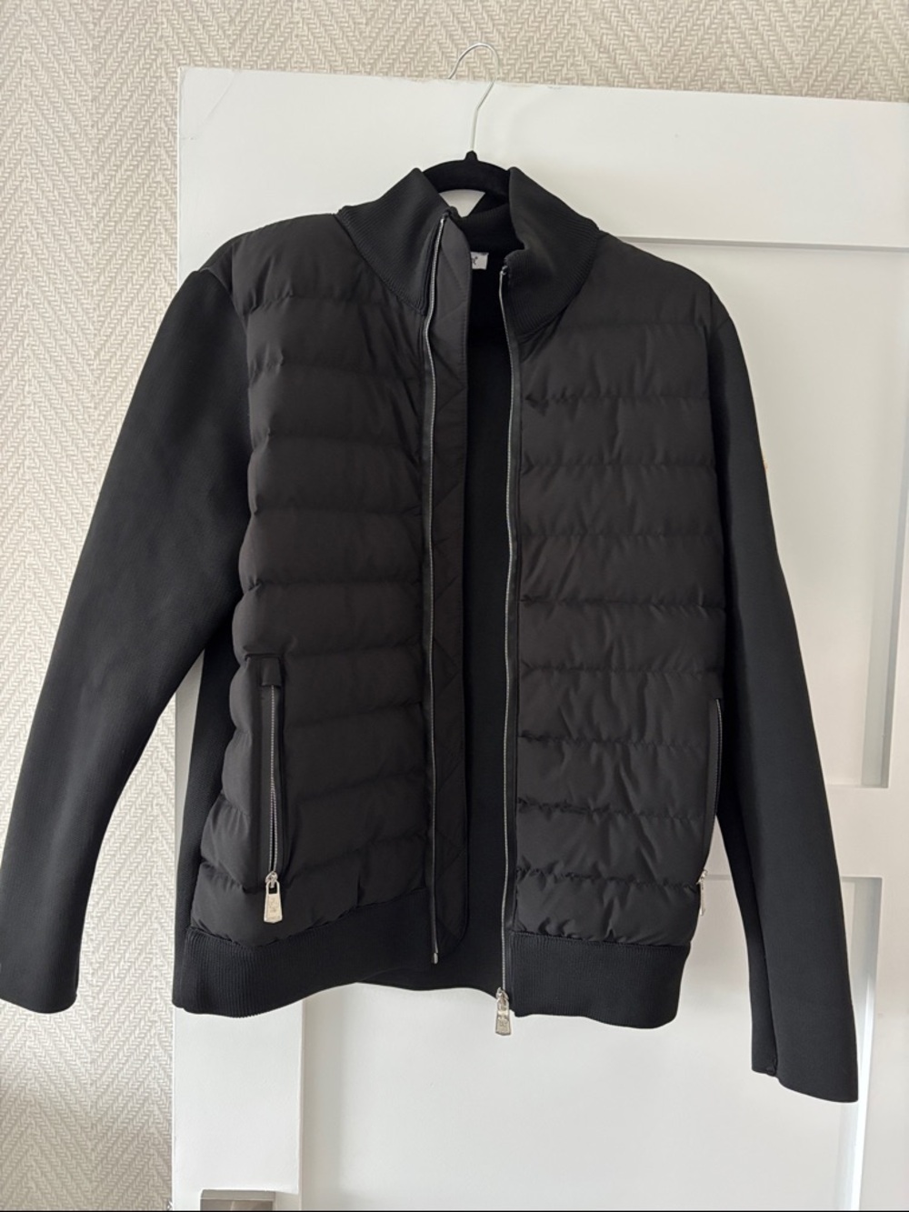 Men's Black Quilted Hybrid Jacket